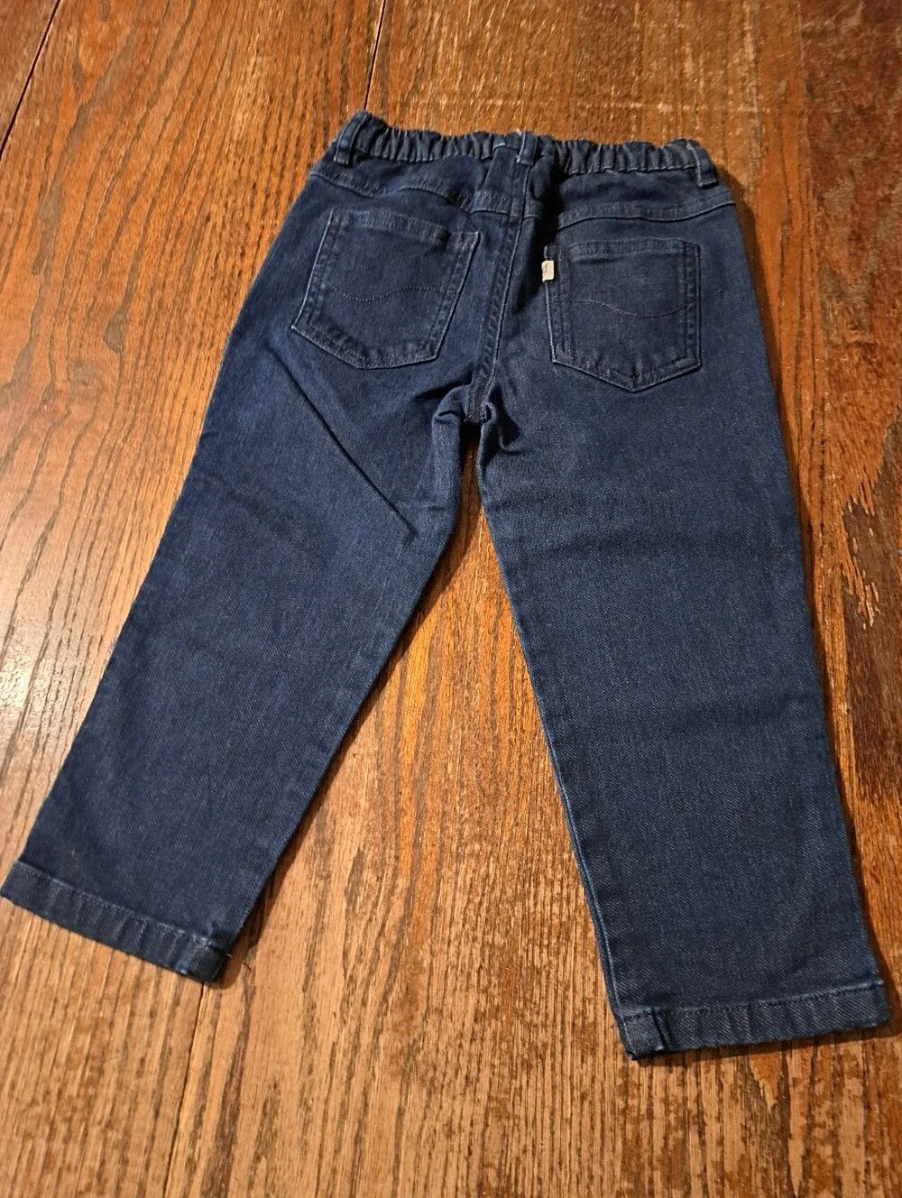 Toddler Boys Girls Blue Denim Jeans Casual Snap Fly Straight Leg Stretch Size 3T